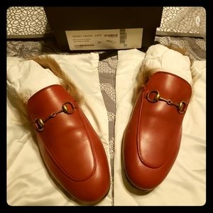 Gucci Princetown Fur Mules 38.5
